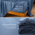 thumbnail image 6 of Bare Home Bamboo Sheet Set - Made from Rayon Fibers - Deep Pockets - 4 Piece - Queen, Coronet Blue, 6 of 10
