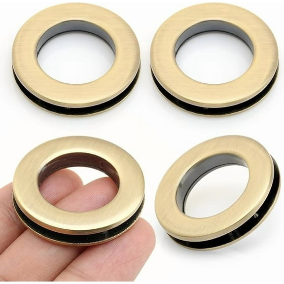 4sets Screw-in Eyelet Metal Screw Together Grommets Bag Loop Handle Connector Rings Purse Accessories SCES (Brushed Brass, 1 Inch)