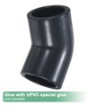 thumbnail image 4 of Conector adaptador de 45 grados Uxcell de 6 piezas, codo de ajuste de tubería de 1" Schedule 80 para línea de agua, gris, 4 of 6
