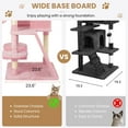thumbnail image 3 of Merrland 65.7" Large Cat Tree Tower Condo for Cats with 2 Scratching Ramps, Hammock & Scratching Posts, Pink, 3 of 8