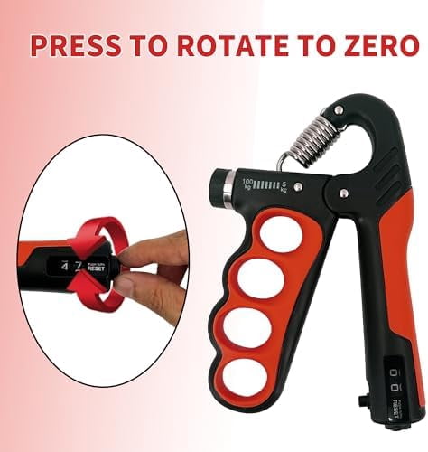WLIKKS Grip Strength Trainer 2 Pack - Adjustable 11-220Lbs (5-100KG) with Auto Counter, Hand Grip Strengthener, Forearm Exerciser for Athletes, Musicians, Gym, Home, Injury Rehab