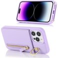 thumbnail image 4 of iPhone 14 Pro Max Case for Women with Card Holder, iPhone 14 Pro Max Phone Case Wallet with Strap,Crossbody Lanyard Cases with Credit Card Slots Kickstand Ring Holder Stand Case,6.7",Purple, 4 of 8