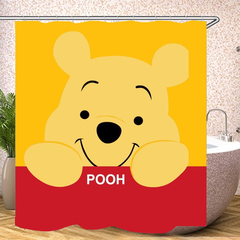 Shower Curtain M150*180cm Winnie the Pooh Bathroom Decor Winnie the Pooh Aesthetic Modern