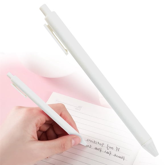 Under $1, Retractable Ballpoint Pen, Retractable Ballpoint Pen Set, 1.0Mm Medium Point for Comfortable Writing Experience, Click Pen, White by Goohae