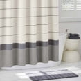 thumbnail image 3 of Better Homes & Gardens Maison Stripe Shower Curtain – Vanilla Dream & Rich Black – 72" x 72" Eco-Friendly Cotton & Polyester Blend, 3 of 7