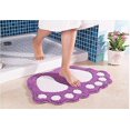 thumbnail image 2 of Alfombra de baño absorbente antideslizante, diseño de pies grandes, poliéster, morado, 40 x 60 cm, 2 of 5