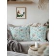 thumbnail image 2 of Outdoor Pillows Waterproof, Teal Brown Coastal Throw Pillows with Inserts Included, Summer Nautical Beach Coral Starfish Shell Indoor Outdoor Decorative Lumbar Pillow for Bed/Couch 16"x16", 1Pcs, 2 of 8