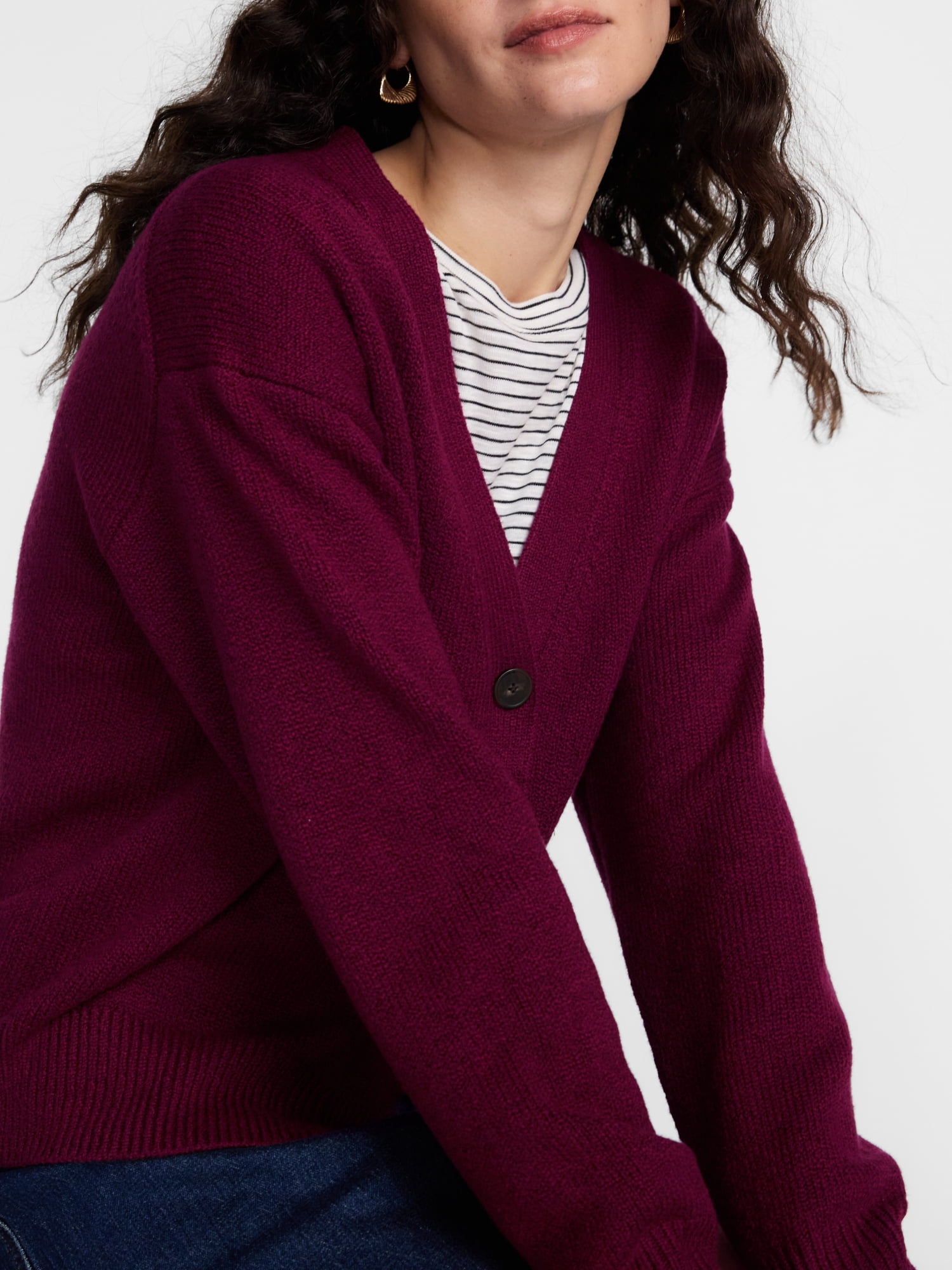 Scenario Women's Button Front Lightweight Cardigan, Sizes XS-XXXL