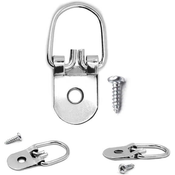 Picture Hang Solutions 1-Hole D-ring Picture Hangers for Wood Frames 25-lb Capacity 100 Pieces per Pack