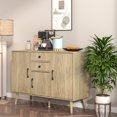 thumbnail image 4 of Sideboard Buffet Cabinet, Accent Stripes Storage Cabinet with 2 Drawers and 3 Doors, Coffee Bar Cabinet, Adjustable Shelves, Dining Room Living Room, 4 of 9