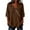 #168-Brown, variant on Craaazy Shirts for Women Three Quarter Sleeve Relaxed Fit Solid Color V Neck Cotton Linen Tees for Casual Summer Vacation