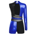 thumbnail image 4 of Haitryli Latin Dance Leotard for Women One Piece Sequin Metallic Rompers Gymnastics Bodysuit Royal Blue S, 4 of 5