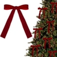 thumbnail image 2 of 12Pcs Red Christmas Velvet Ribbon Bows Decorations Xmas Ornaments Vintage Decor for Tree, Wreath, Garland, 2 of 5