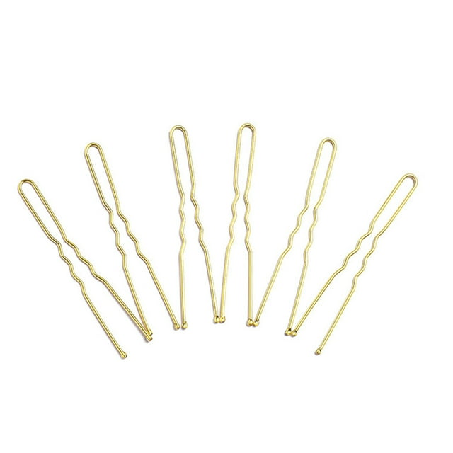 1 Set Épingles à Cheveux Mode Style Simple en Forme de U 6mm Métal Élastique Accessoires Multicolores Barrettes pour Femmes Or/100 Pcs