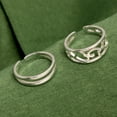 thumbnail image 4 of LeCalla Sterling Silver Adjustable Hypoallergenic Toe Rings Set, Heart and Band Design, Set of 2, 4 of 6