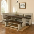 thumbnail image 6 of Camie 4pc Corner Breakfast Nook Set, Gray Brown Dining Table and Bench, 6 of 6