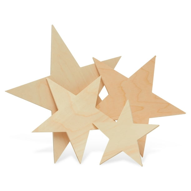 Large Wooden Stars, Star Cut Outs, Use as Star Wall Décor and Patriotic