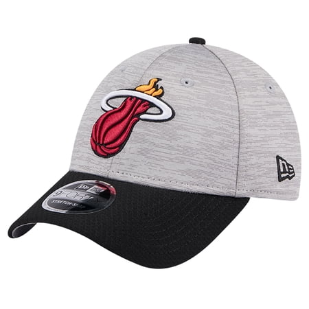 Men s New Era Heather Gray/Black Miami Heat Active Digi-Tech Two-Tone 9FORTY Adjustable Hat