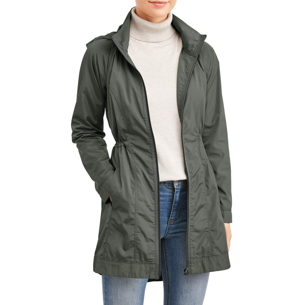 Athletic Works Women's Active Tunic Length Anorak Windbreaker Jacket