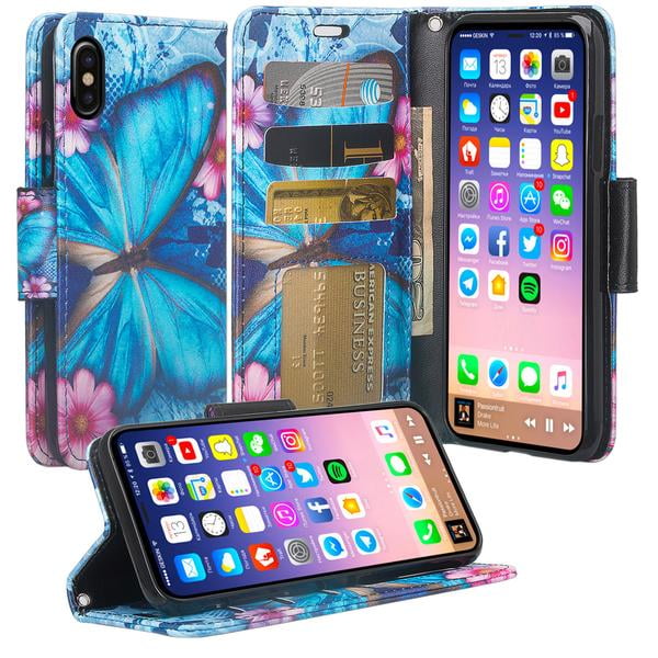 Apple iPhone XR Case, Leather Wallet Case Kickstand Phone Case for iPhone XR 2018 Phone Case ...