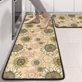 thumbnail image 2 of Kitchen Rugs Sets Of 2,Beige Sunflower Small Flower Pattern Anti Fatigue Kitchen Mat Rugs Non Slip Washable,Decorative Kitchen Floor Mats for Kitchen,Sink,Laundry,17"x47"+17"x47", 2 of 5