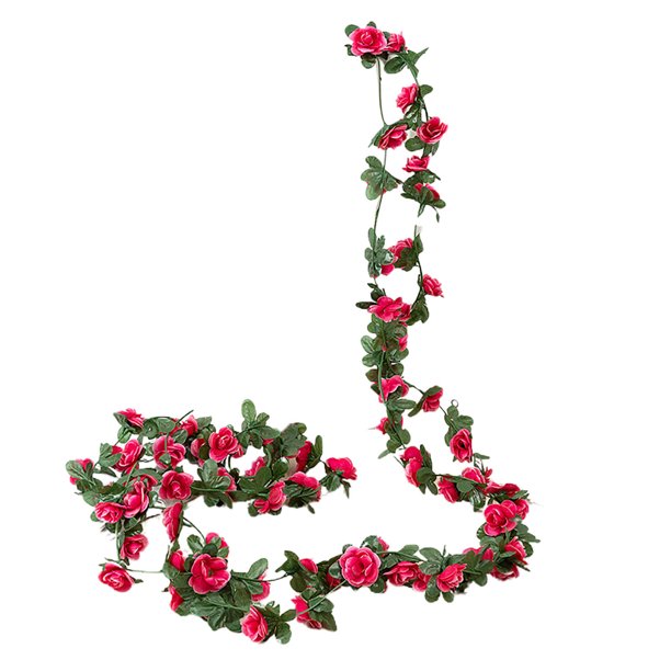 Guirnalda de flores artificiales de 2,5 m, realista, resistente a los rayos UV, de ratán, para bodas, fiestas, decoración colgante de simulación.