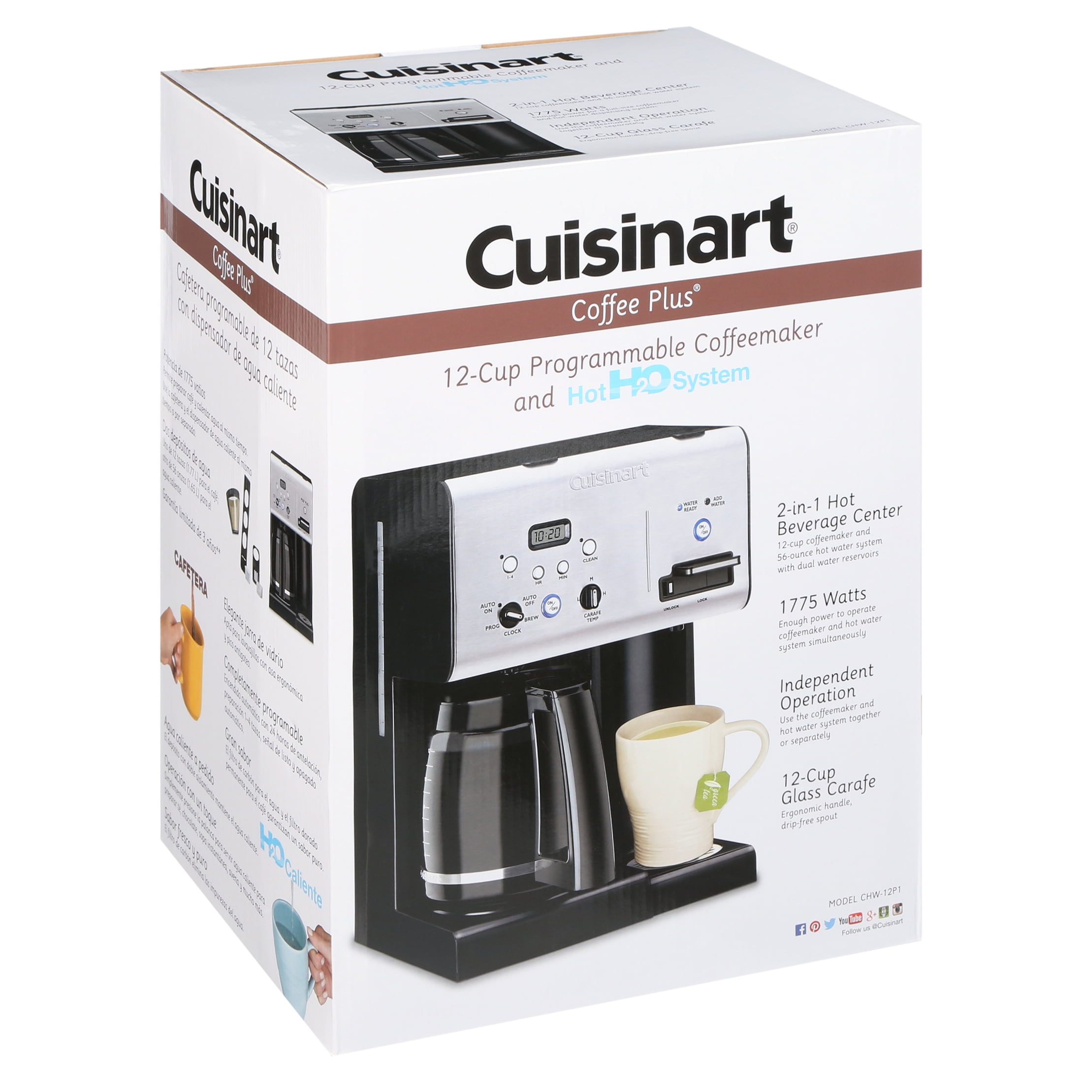 Discontinued Cuisinart Coffee Plus 12 Cup Programmable Coffeemaker plus Hot  Water System