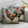 thumbnail image 3 of nygtbtfer Rustic Pillow Daisy Retro Rooster Vintage Garden Farm Throw Pillow Cushion Farm Crowing Chicken Pillow Covers Linen Pillow Sham for Sofa Living Room  Birthday Gift to Farmer White, 3 of 7