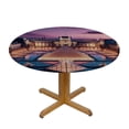thumbnail image 3 of Acheng Louvre Pyramid Historical Palace Buildings Night Illumination Round Tablecloth Washable for Home Kitchen Outdoor Decoration 100% Polyester Fiber 31-35, 3 of 8