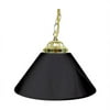 Plain Black 14 Inch Single Shade Bar Lamp - Brass Hardware
