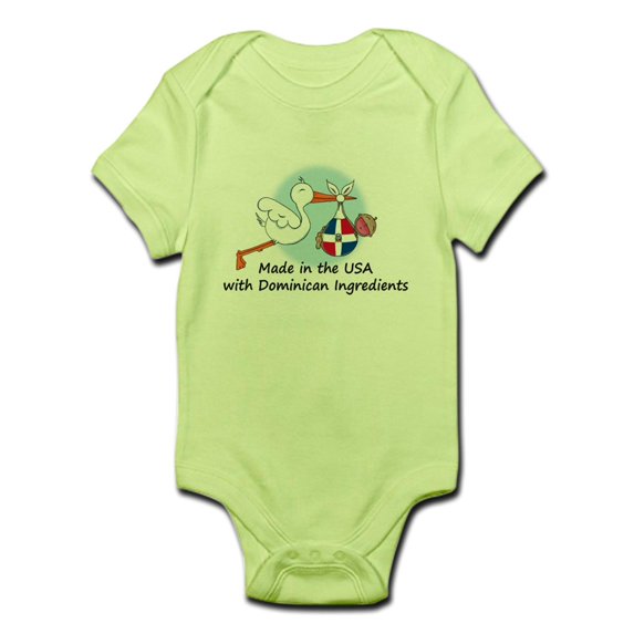 CafePress - Stork Baby Dominican Rep. USA Infant Bodysuit - Baby Light Bodysuit