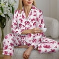 thumbnail image 6 of Uemuo Lilies Flowers Pattern Womens Pajama Sets,PJ Set for Women,Pajamas for Women Logo,Long Sleeve Pajama Set for Women,Soft Long Sleeve Top With Pants-Medium, 6 of 9