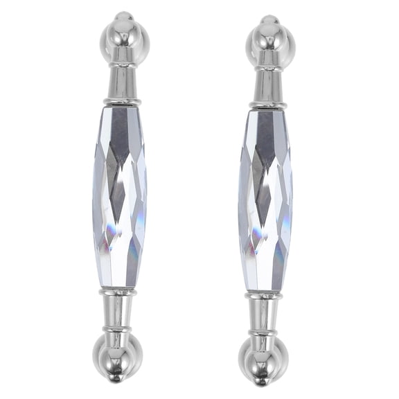 PTOOTP 2-Pack Plated Crystal Glass Drawer Pulls, Cabinet Handles for Home Decoration and Furniture Upgrade