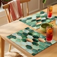 thumbnail image 4 of Placemat Set of 4 Abstract Ombre Green Yellow Geometric Placemats for Dining Table Modern Washable Table Mats for Kitchen and Party Decor Indoor & Outdoor Use, 4 of 8