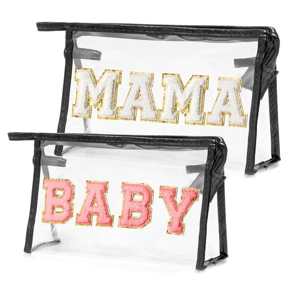 2ooya Large Transparent Makeup Bags,Portable Travel Cosmetic Organizer, 2 Count