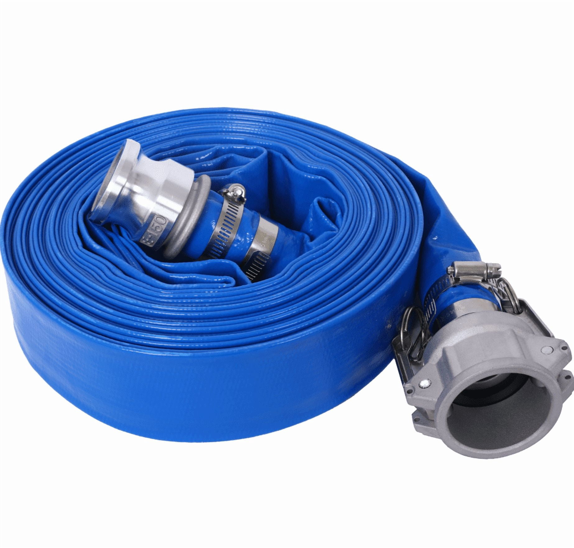 2"x50ft Heavy Duty Pool Backwash Hose with Aluminum Fittings