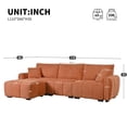 thumbnail image 2 of Harper & Bright Designs L-Shaped Sectional Sofa Set with Movable Ottoman, 3-Seat Couch with Wide Seat, Boucle Upholstered Sectional Sofa for Living Room, Orange, 2 of 16