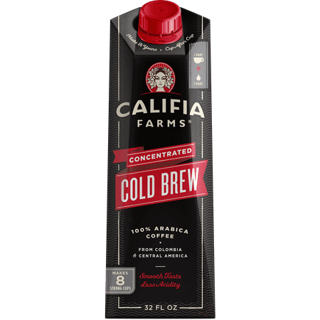 (2 Bottles) Califia Farms Concentrated Cold Brew 100% Arabica Coffee, 1