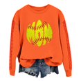 thumbnail image 1 of Pavied Chandails à Col Rond pour Femmes, Chandails Graphiques, Chandail de Baseball pour Femmes,Udadera Para Mujer, Haut Décontracté à Capuche Imprimé Baseball de Printemps pour Femmes, Hauts d'Entraînement Orange 1 L, 1 of 4