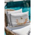 thumbnail image 4 of Outdoor Pillows Waterproof, White Pumpkin Fall Bedding Throw Pillows with Insert for Couch Sofa Bed, Thanksgiving Wooden Botanical Grey Striped 12x20 Inch Pillowcases Decorative Patio Pillow Set of 1, 4 of 8