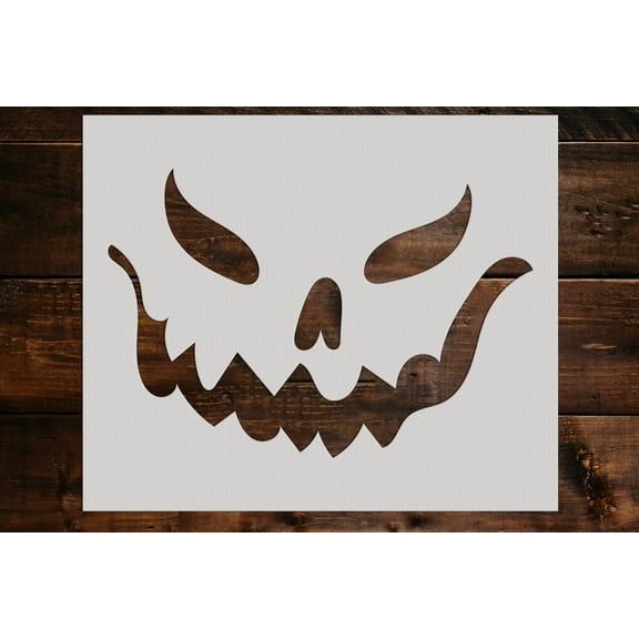 Pumpkin Face Stencil - Art and Wall Stencil (6"x5")