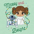 thumbnail image 2 of Girl's Star Wars Merry Leia and R2-D2  Graphic Tee Mint Large, 2 of 4