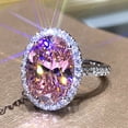 thumbnail image 2 of Charm Ladies 925 Plata Piedra preciosa rosa Cuadrado y CZ Anillo de piedras preciosas Damas Joyería de compromiso de boda nupcial JM, 2 of 5