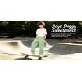 thumbnail image 5 of lcziwo Youth Boys Sweatpants Baggy Straight Leg Sweat Pants with Pockets Open Bottom Elastic Waist Drawstring Jogger Sweatpant Green,8-9Years, 5 of 9