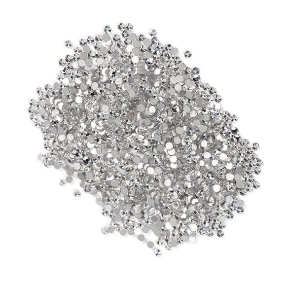 M Buder 1440pcs Crystal Glass Flatback Nail Art Rhinestones for Phone Case DIY, SS3 (0.05 inches / 1.3-1.5 mm), White