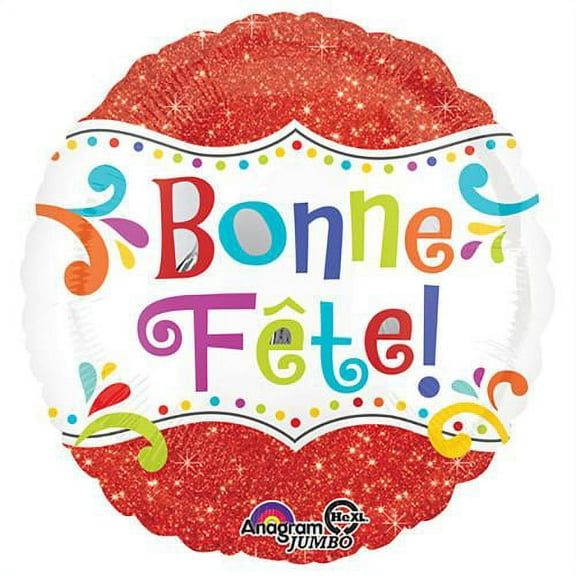 LOONBALLOON French Balloons, 28″ BONNE FETE SPARKLE