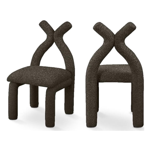 Meridian Furniture Xena Brown Boucle Fabric Accent/Dining Chair