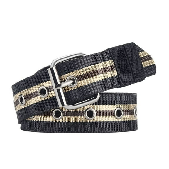 SWSMCLT Men's Adjustable Belts Autumn Belt 2025 Casual Braided Metal Buckle Spring Winter All Seasons Black Small-Large
