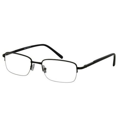 Ebe Men Black Rectangle Half Rim Spring Hinge Eyewear Reading Glasses a969