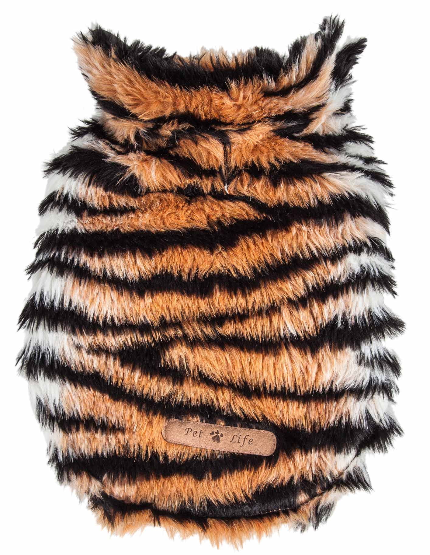 Pet Life ® Luxe 'Tigerbone' Tiger-Patterned Mink Fashion Fur Dog Jacket